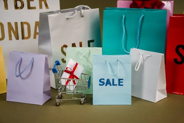 varias bolsas de ventas